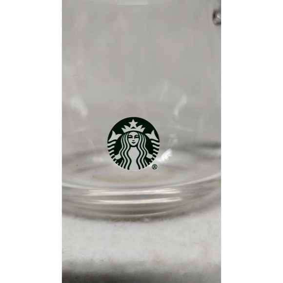Starbucks Clear Glass Coffee Mug 16 Oz 473 mL Unique Tapered Design Durable - Picture 2 of 10